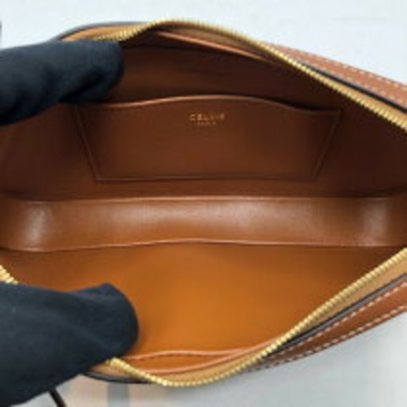 Celine Cuir Triomphe Camera Bag Tan Smooth Calf - Picture 6 of 7